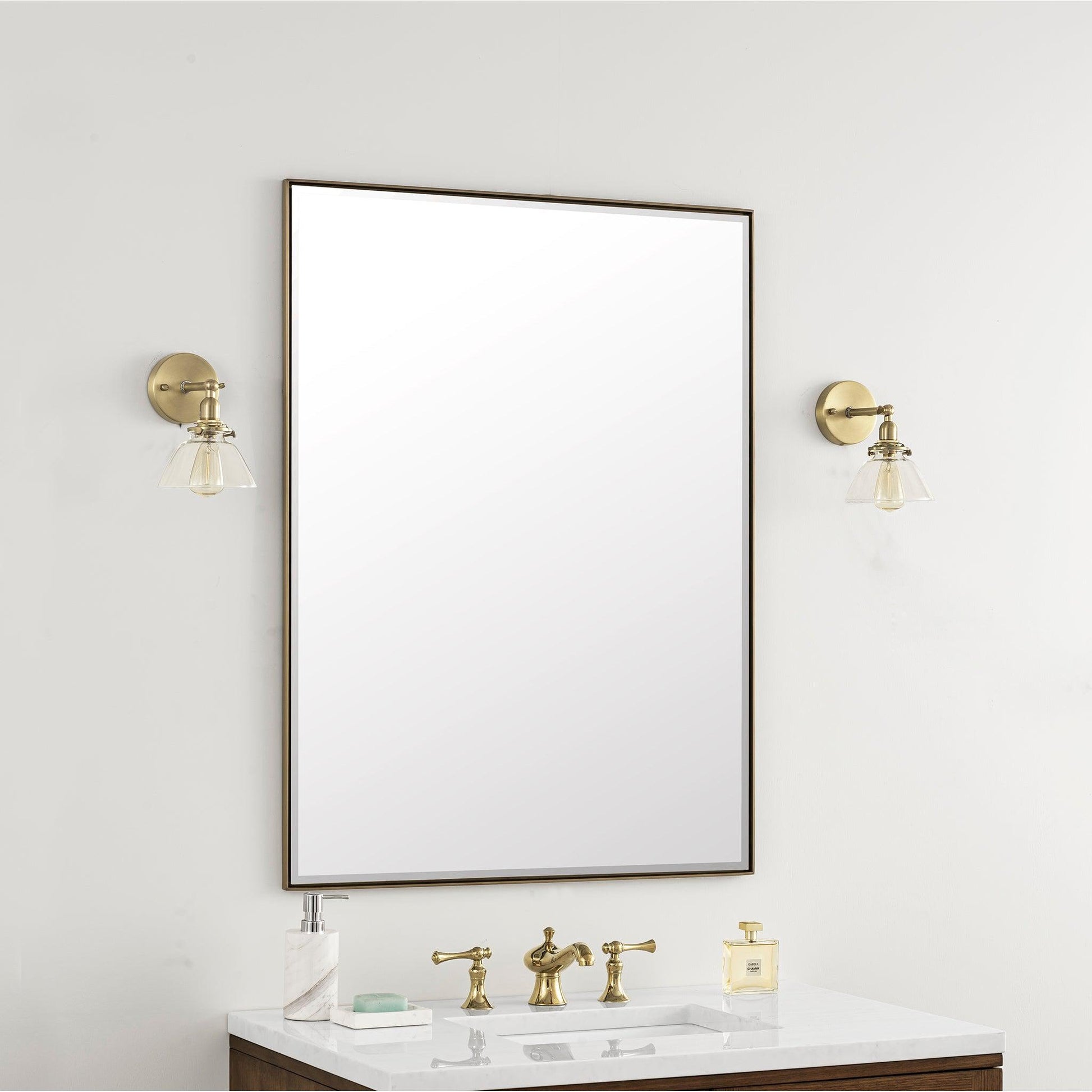 James Martin Vanities Rohe 30" Champagne Brass Mirror