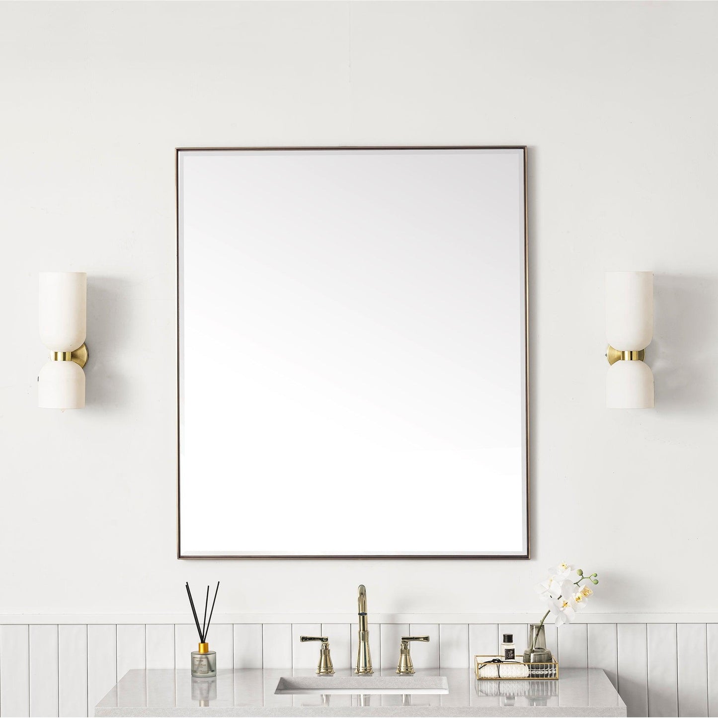 James Martin Vanities Rohe 36" Champagne Brass Mirror