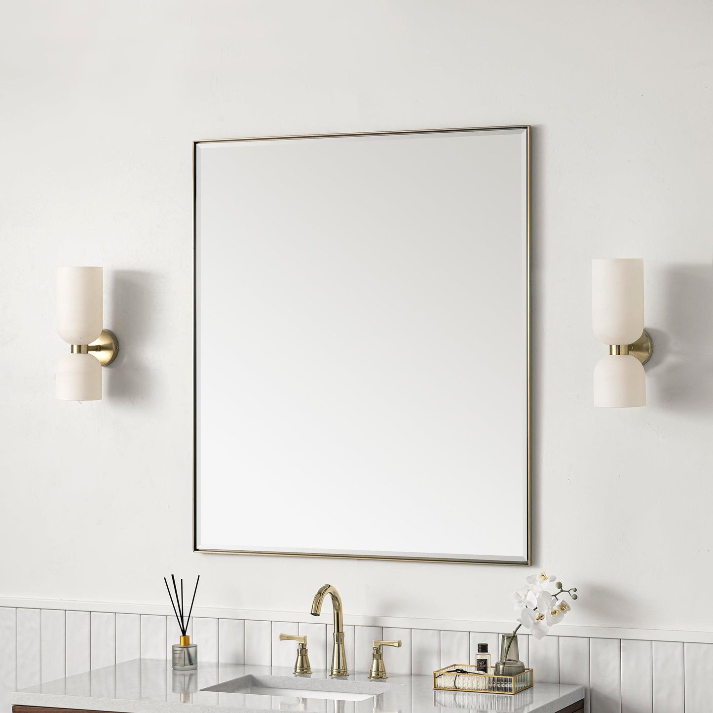 James Martin Vanities Rohe 36" Champagne Brass Mirror