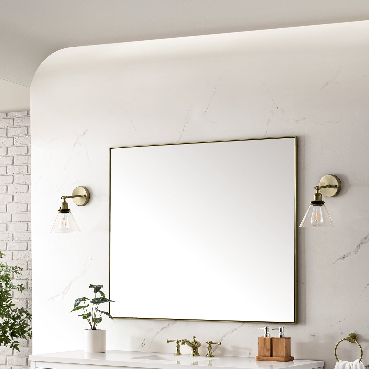 James Martin Vanities Rohe 48" Champagne Brass Mirror