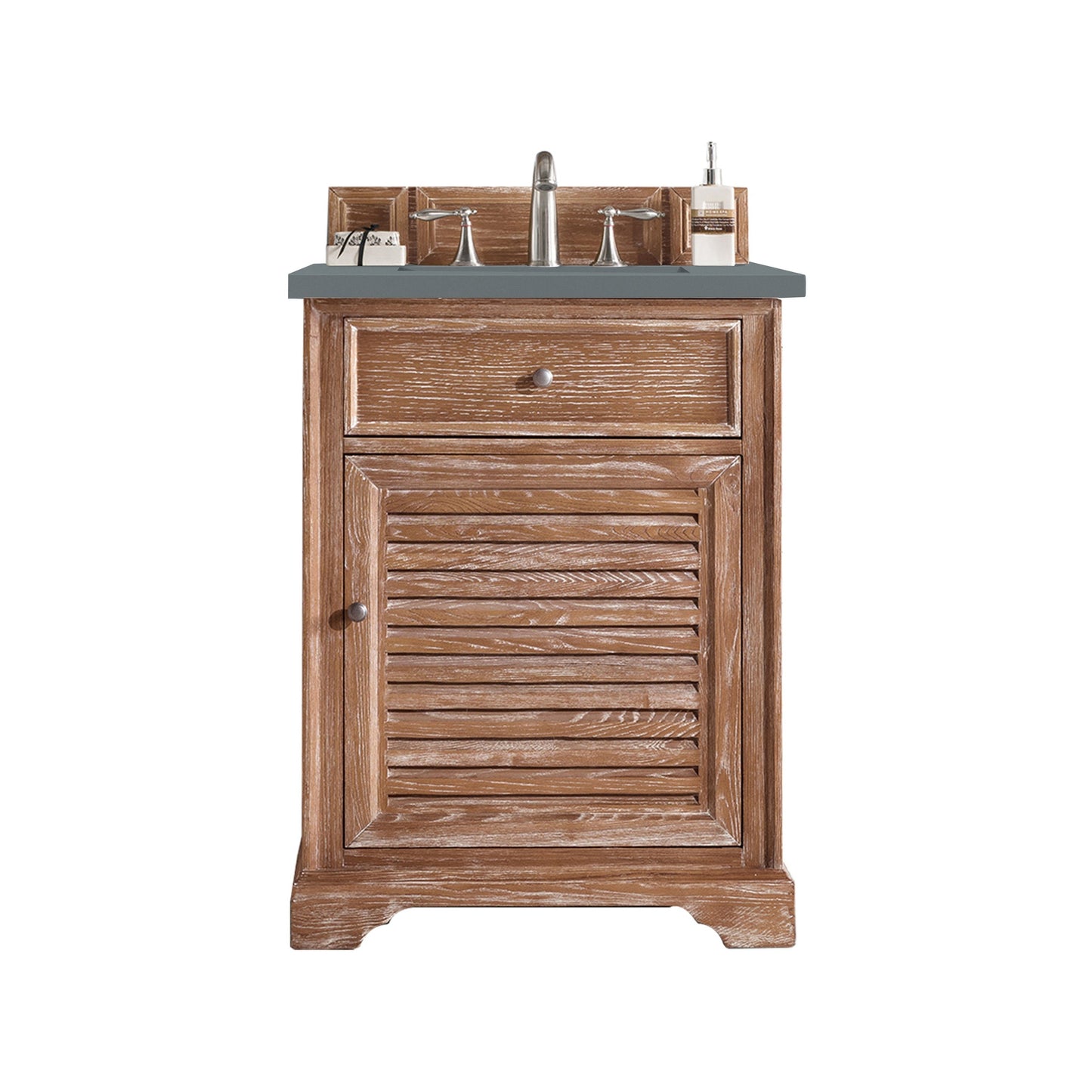 James Martin Vanities Savannah 26" Driftwood Single Vanity Cabinet With 3cm Cala Blue Quartz Top