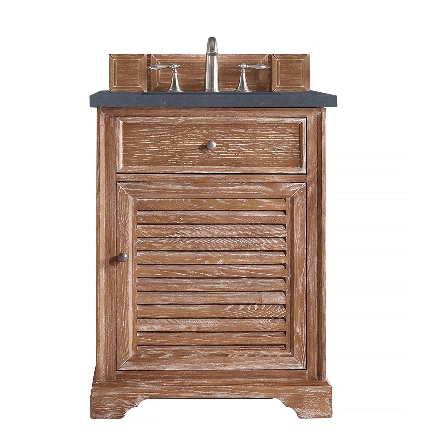 James Martin Vanities Savannah 26" Driftwood Single Vanity Cabinet With 3cm Charcoal Soapstone Quartz Top