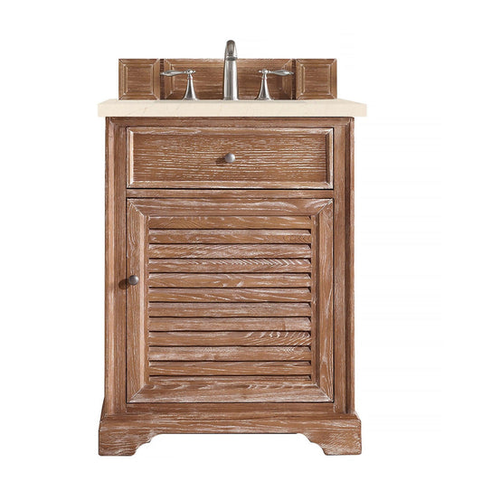 James Martin Vanities Savannah 26" Driftwood Single Vanity Cabinet With 3cm Eternal Marfil Quartz Top