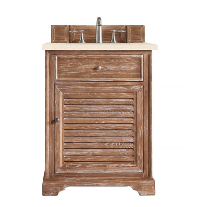 James Martin Vanities Savannah 26" Driftwood Single Vanity Cabinet With 3cm Eternal Marfil Quartz Top