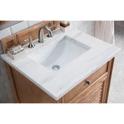 James Martin Vanities Savannah 26" Driftwood Single Vanity With 3cm Arctic Fall Solid Surface Top