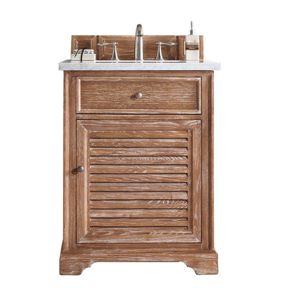 James Martin Vanities Savannah 26" Driftwood Single Vanity With 3cm Carrara Marble Top