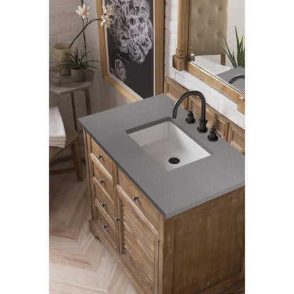 James Martin Vanities Savannah 36" Driftwood Single Vanity Cabinet With 3cm Grey Expo Quartz Top