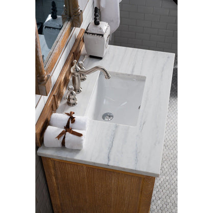 James Martin Vanities Savannah 36" Driftwood Single Vanity With 3cm Arctic Fall Solid Surface Top