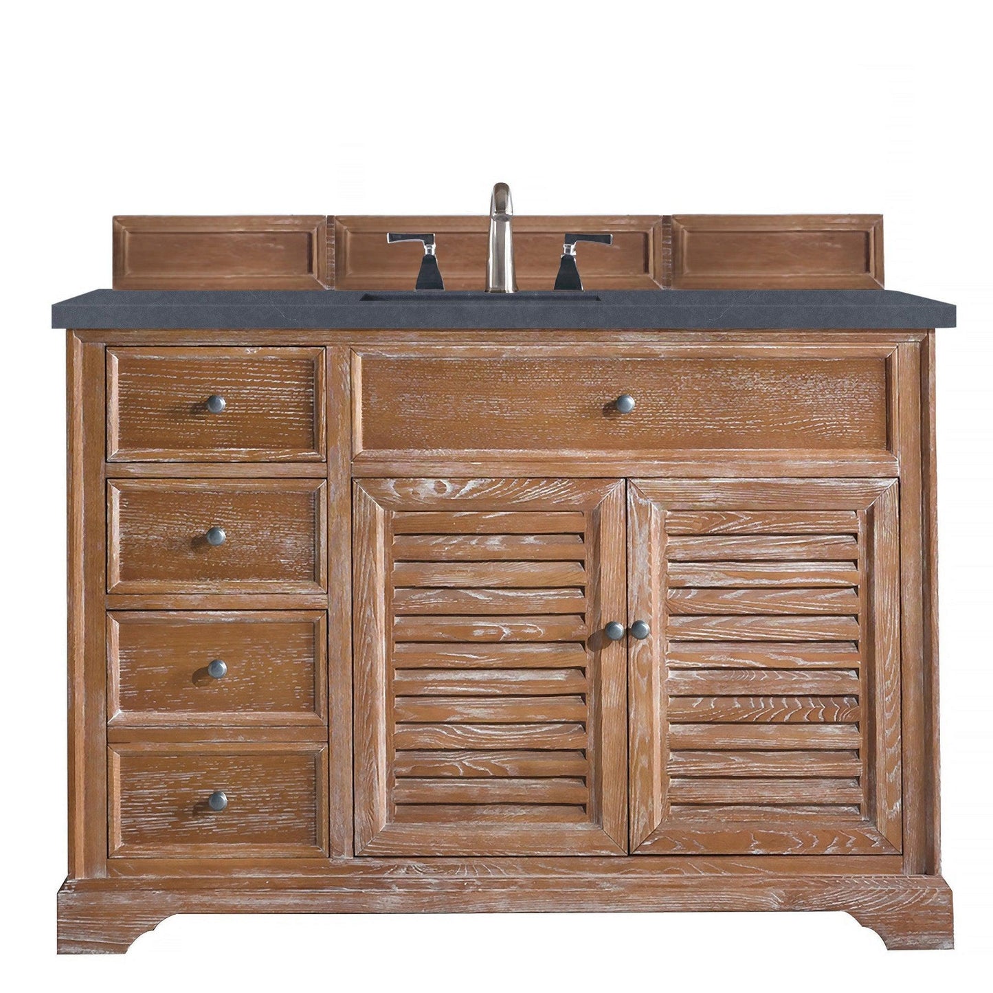 James Martin Vanities Savannah 48" Driftwood Single Vanity Cabinet With 3cm Charcoal Soapstone Quartz Top