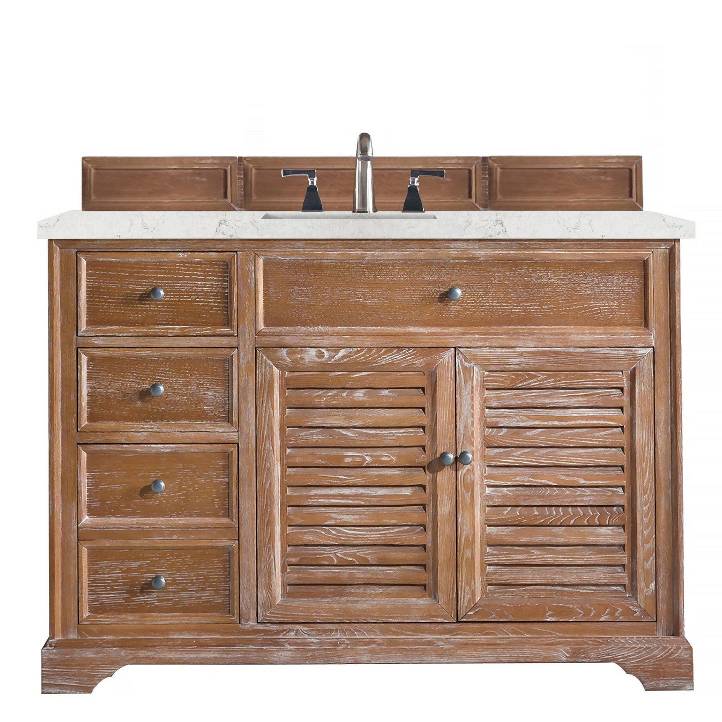 James Martin Vanities Savannah 48" Driftwood Single Vanity Cabinet With 3cm Eternal Jasmine Pearl Quartz Top