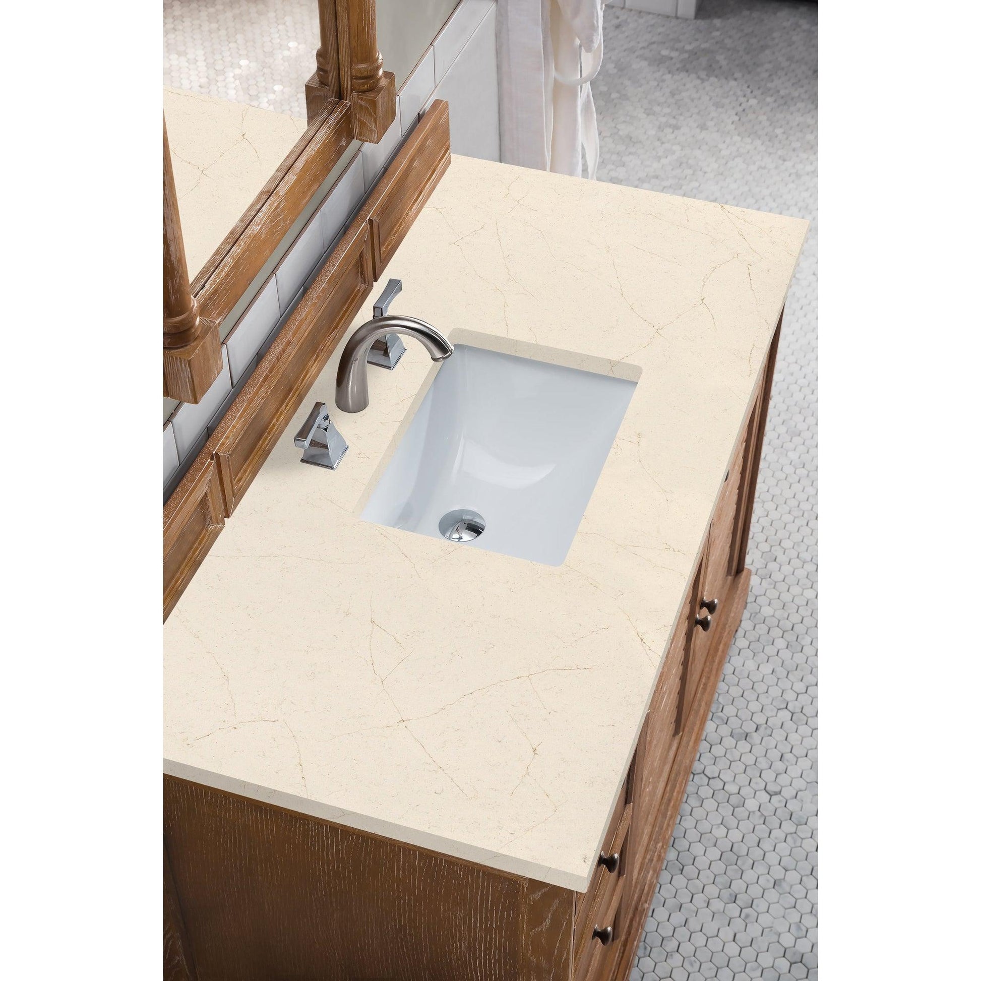 James Martin Vanities Savannah 48" Driftwood Single Vanity Cabinet With 3cm Eternal Marfil Quartz Top