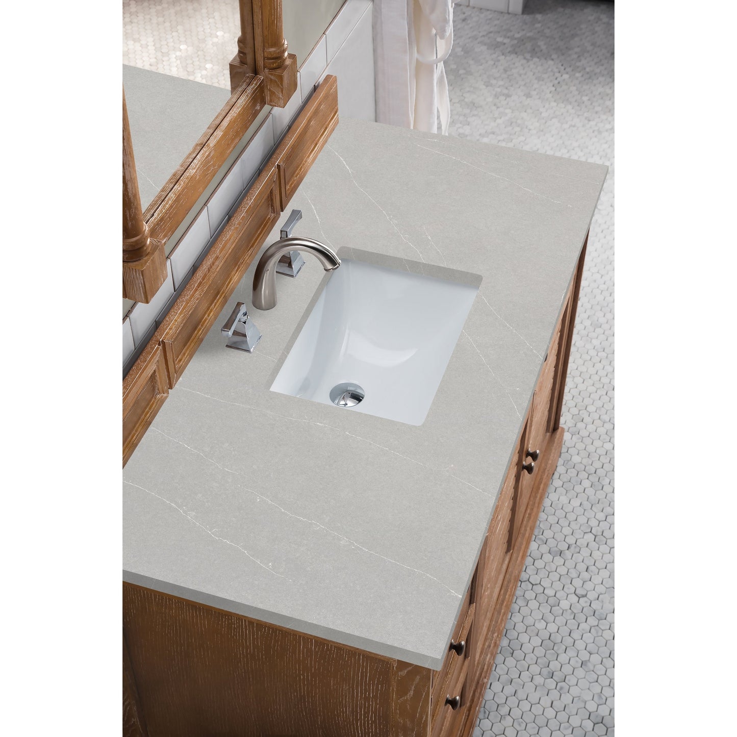 James Martin Vanities Savannah 48" Driftwood Single Vanity Cabinet With 3cm Eternal Serena Quartz Top