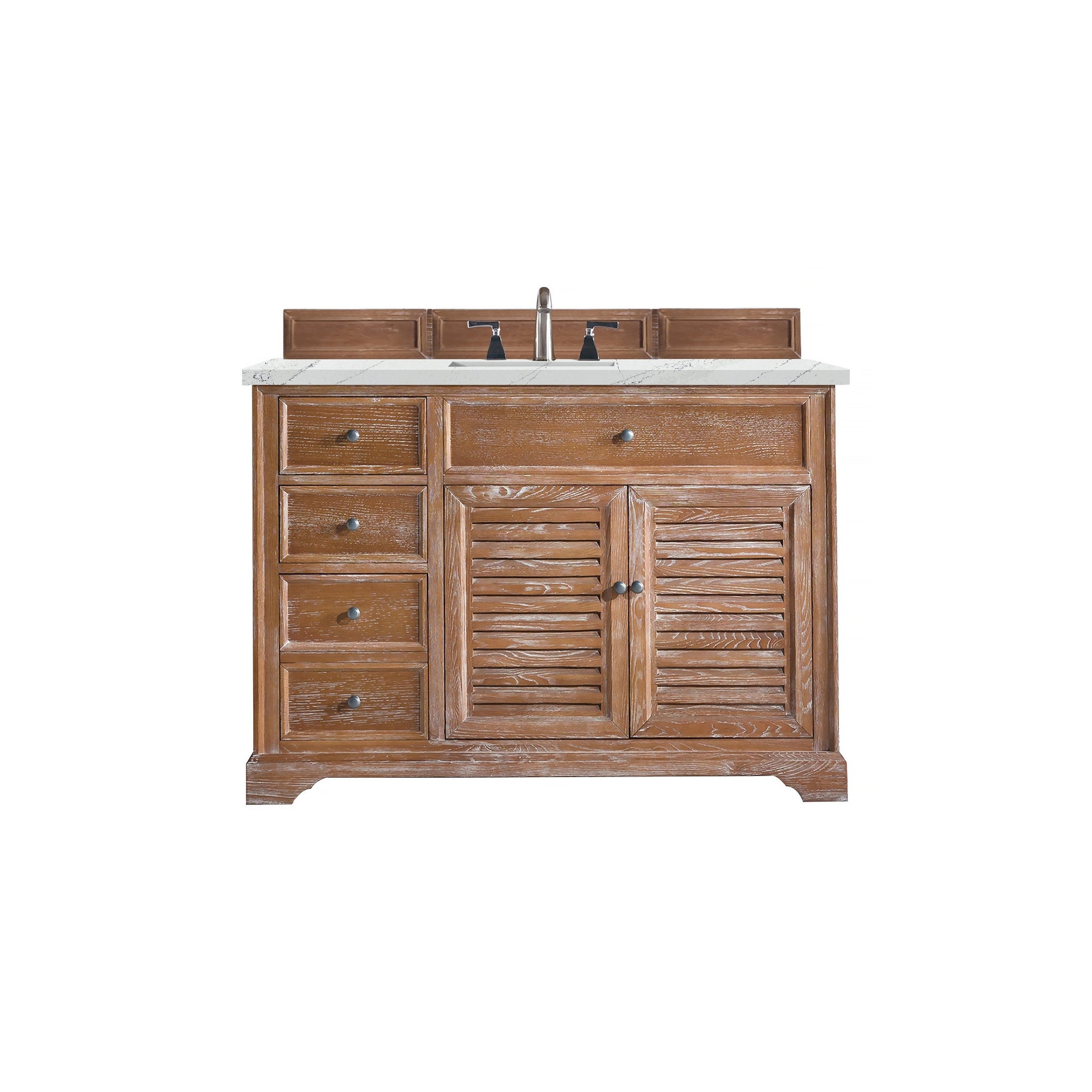 James Martin Vanities Savannah 48" Driftwood Single Vanity Cabinet With 3cm Ethereal Noctis Quartz Top