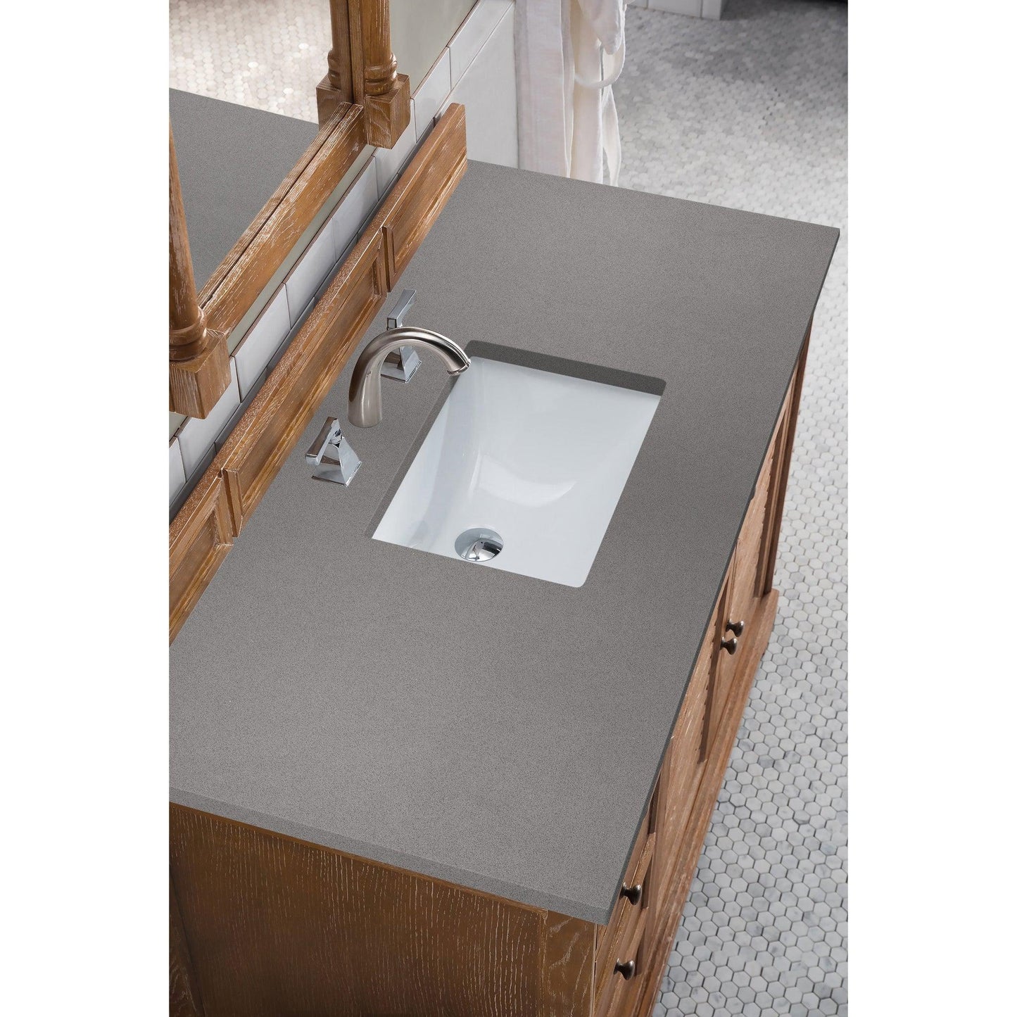 James Martin Vanities Savannah 48" Driftwood Single Vanity Cabinet With 3cm Grey Expo Quartz Top