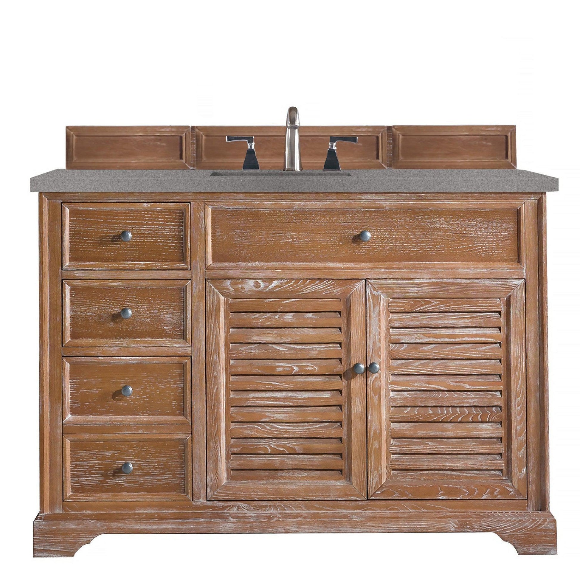 James Martin Vanities Savannah 48" Driftwood Single Vanity Cabinet With 3cm Grey Expo Quartz Top