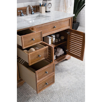 James Martin Vanities Savannah 48" Driftwood Single Vanity With 3cm Carrara Marble Top