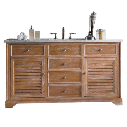 James Martin Vanities Savannah 60" Driftwood Single Vanity With 3cm Carrara Marble Top