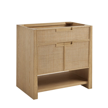 James Martin Vanities Solene 36" Seaside Oak Single Vanity With 3cm Parisien Bleu Quartz Top