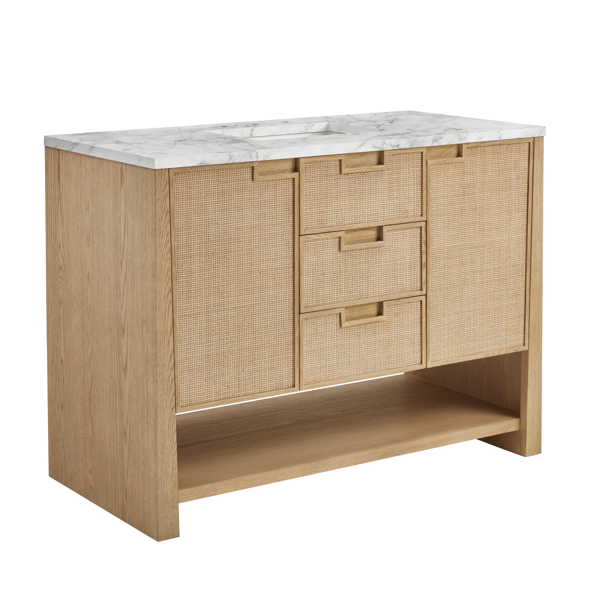 James Martin Vanities Solene 48" Seaside Oak Single Vanity With 3cm Carrara Marble Top