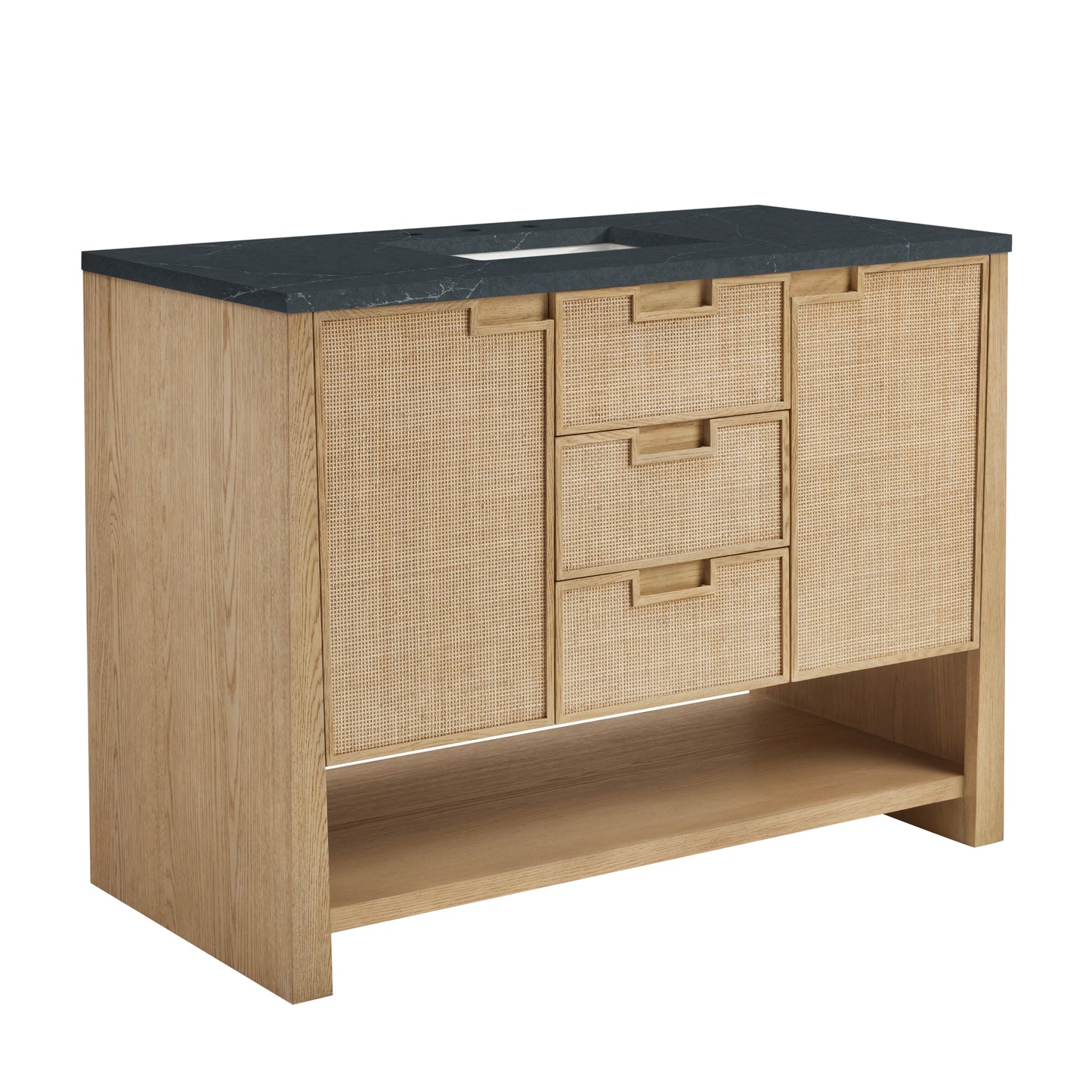 James Martin Vanities Solene 48" Seaside Oak Single Vanity With 3cm Charcoal Soapstone Quartz Top