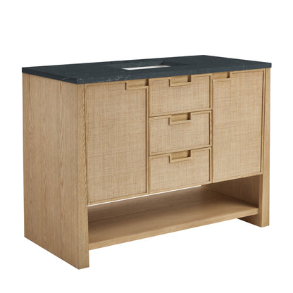 James Martin Vanities Solene 48" Seaside Oak Single Vanity With 3cm Charcoal Soapstone Quartz Top