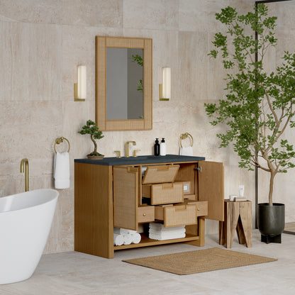 James Martin Vanities Solene 48" Seaside Oak Single Vanity With 3cm Charcoal Soapstone Quartz Top