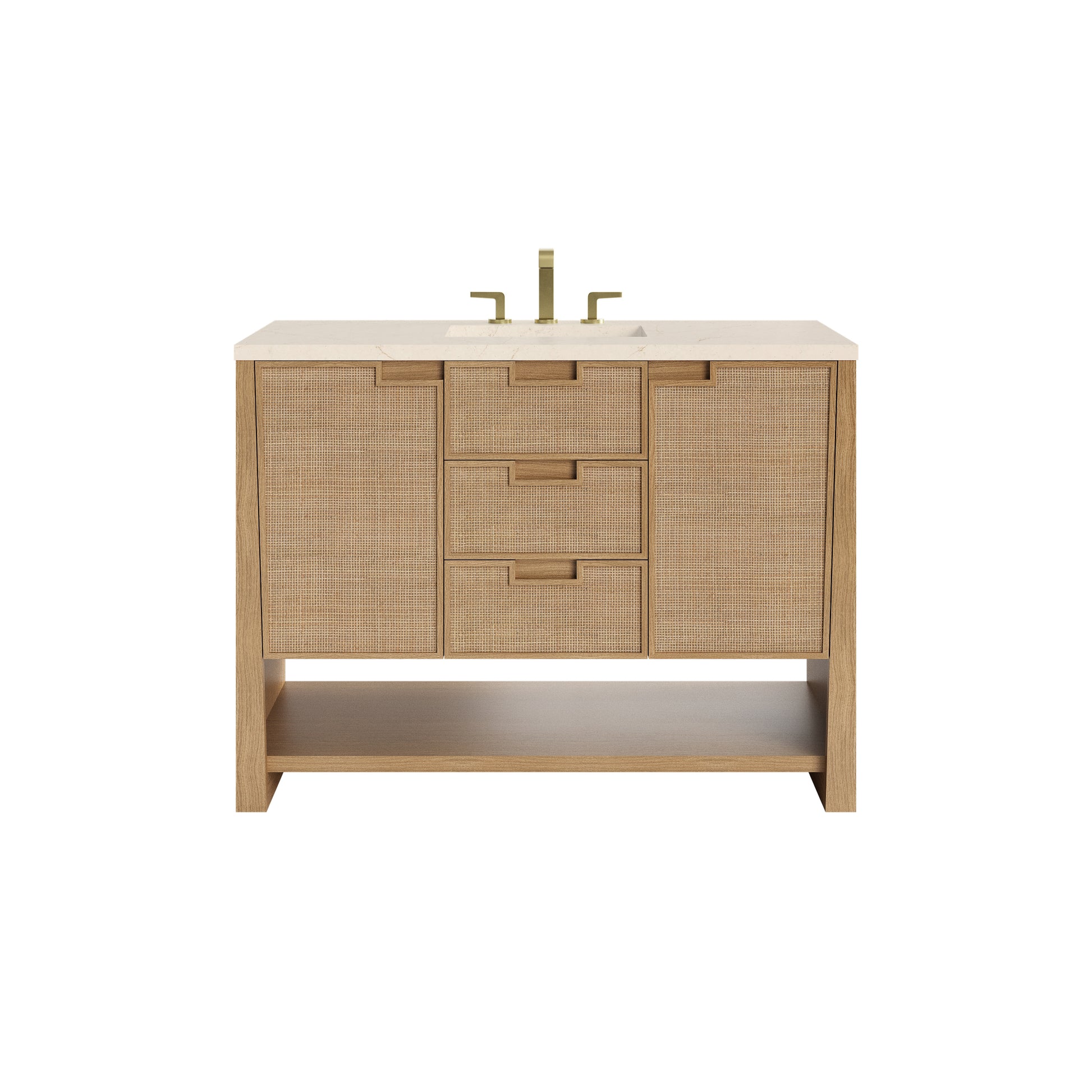 James Martin Vanities Solene 48" Seaside Oak Single Vanity With 3cm Eternal Marfil Quartz Top