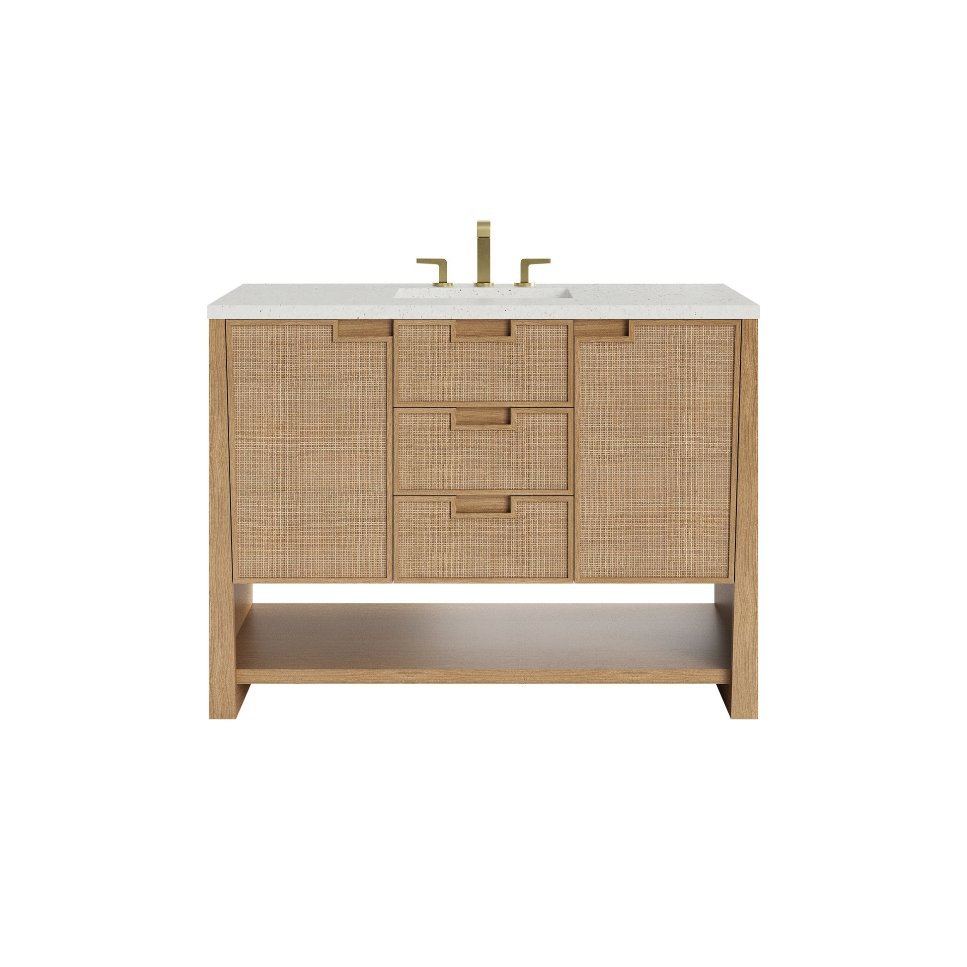 James Martin Vanities Solene 48" Seaside Oak Single Vanity With 3cm Lime Delight Quartz Top