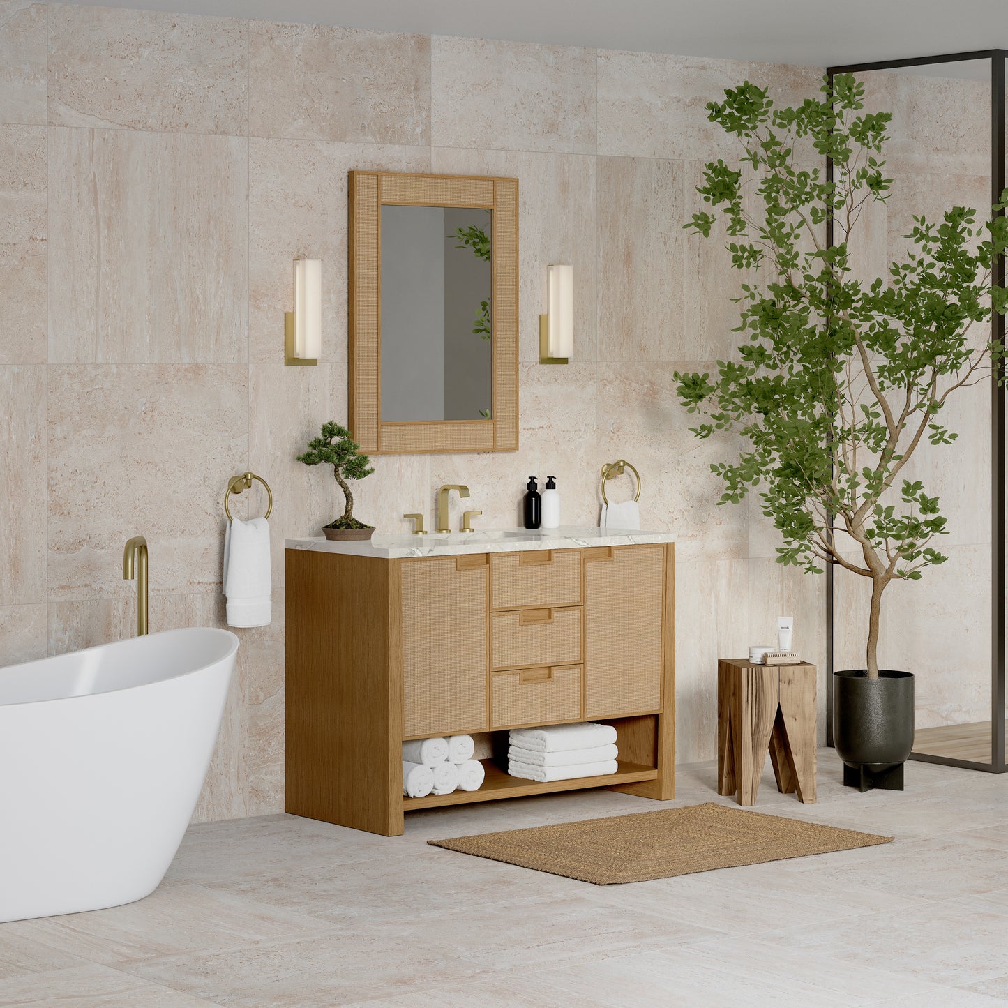 James Martin Vanities Solene 48" Seaside Oak Single Vanity With 3cm Victorian Silver Quartz Top