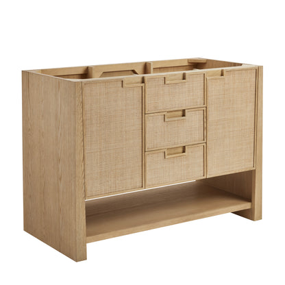 James Martin Vanities Solene 48" Seaside Oak Single Vanity With 3cm White Zeus Quartz Top