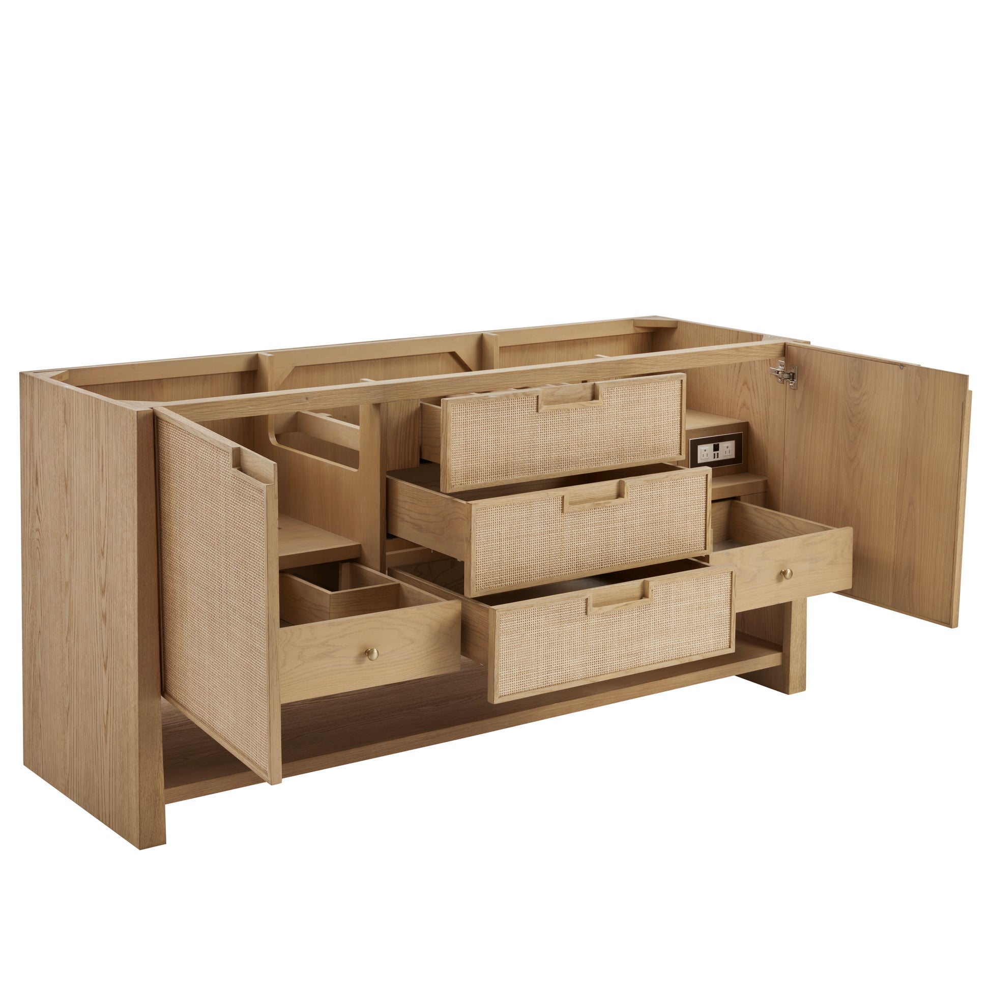 James Martin Vanities Solene 72" Seaside Oak Double Vanity With 3cm Lime Delight Quartz Top