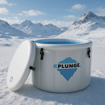 K-Plunge Arctic Fox 60" Gray 1-Person Inflatable Cold Plunge Ice Bath Tub/Hot Tub With PVC Insulated Lid, Pump, Repair Kit and 1 hp Chiller