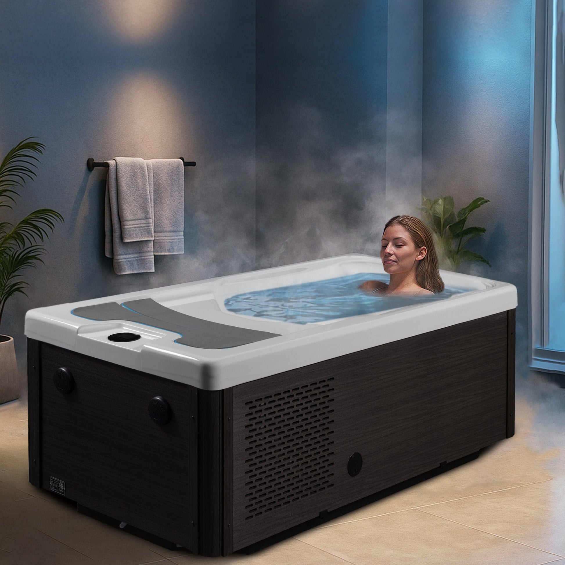 K-Plunge Borealis 79" White All-in-One Cold Plunge and Hot Tub With Built-in Chiller, Lights, and WiFi