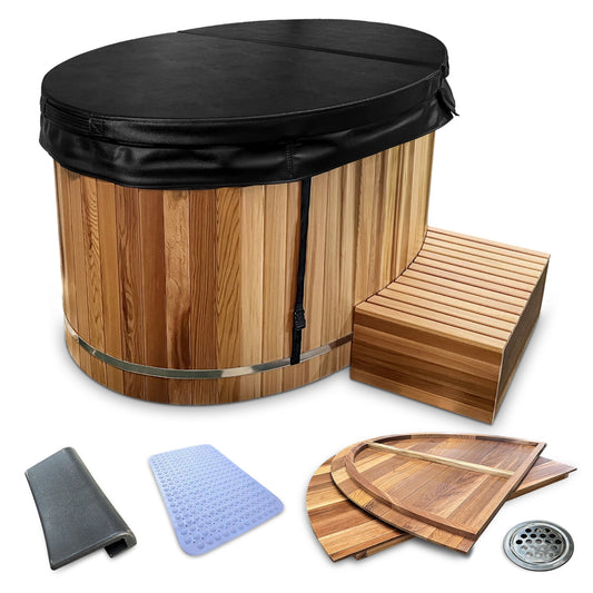 K-Plunge Cedar 62" Natural Finish 24 in. Depth and 169 Gal. Capacity Cold Plunge and Hot Tub Soaker