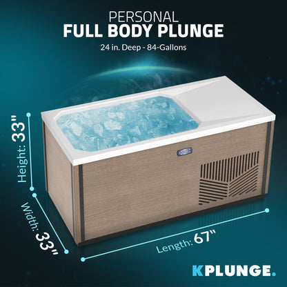 K-Plunge Iroquois 67" Chestnut 1-Person Mono-Jet All-in-One Cold Plunge and Hot Tub With Built-in Chiller and Heater