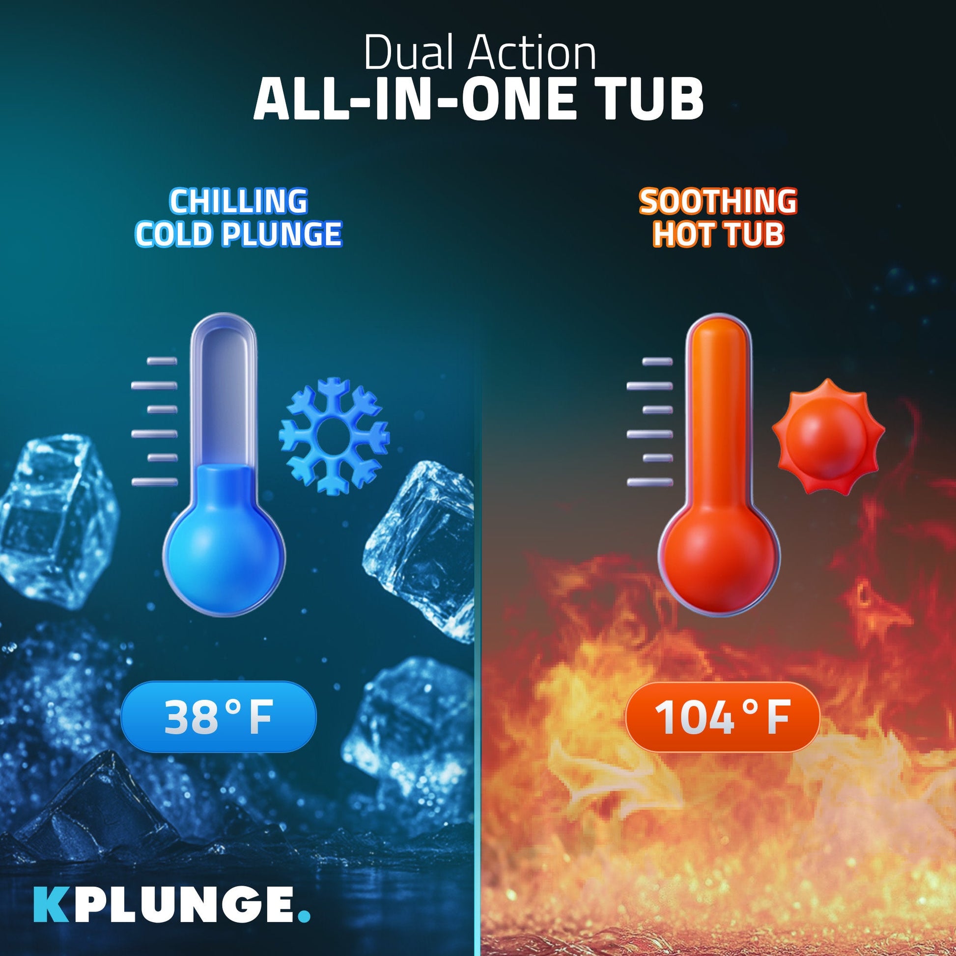 K-Plunge Iroquois 67" Chestnut 1-Person Mono-Jet All-in-One Cold Plunge and Hot Tub With Built-in Chiller and Heater