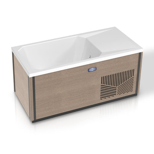 K-Plunge Iroquois 67" Chestnut 1-Person Mono-Jet All-in-One Cold Plunge and Hot Tub With Built-in Chiller and Heater