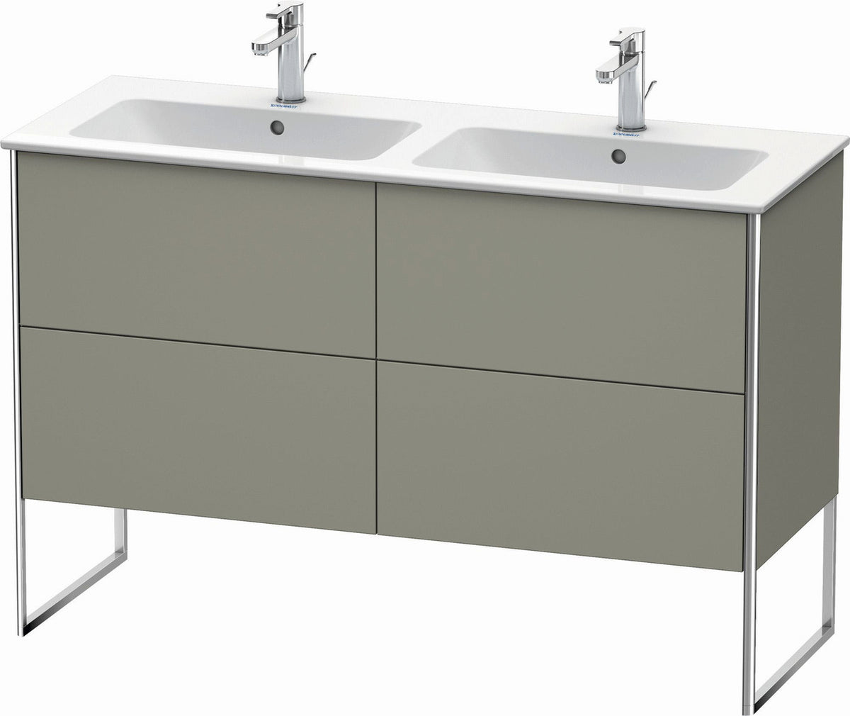 Duravit XSquare 50" Stone Gray Two Drawer Floorstanding Vanity Unit (XS444909292)