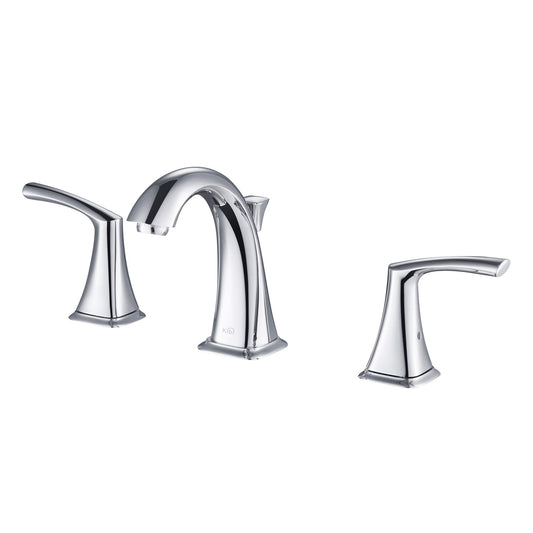 KIBI Stonehenge 8" Widespread Bathroom Sink Faucet with Pop-up In Chrome Finish