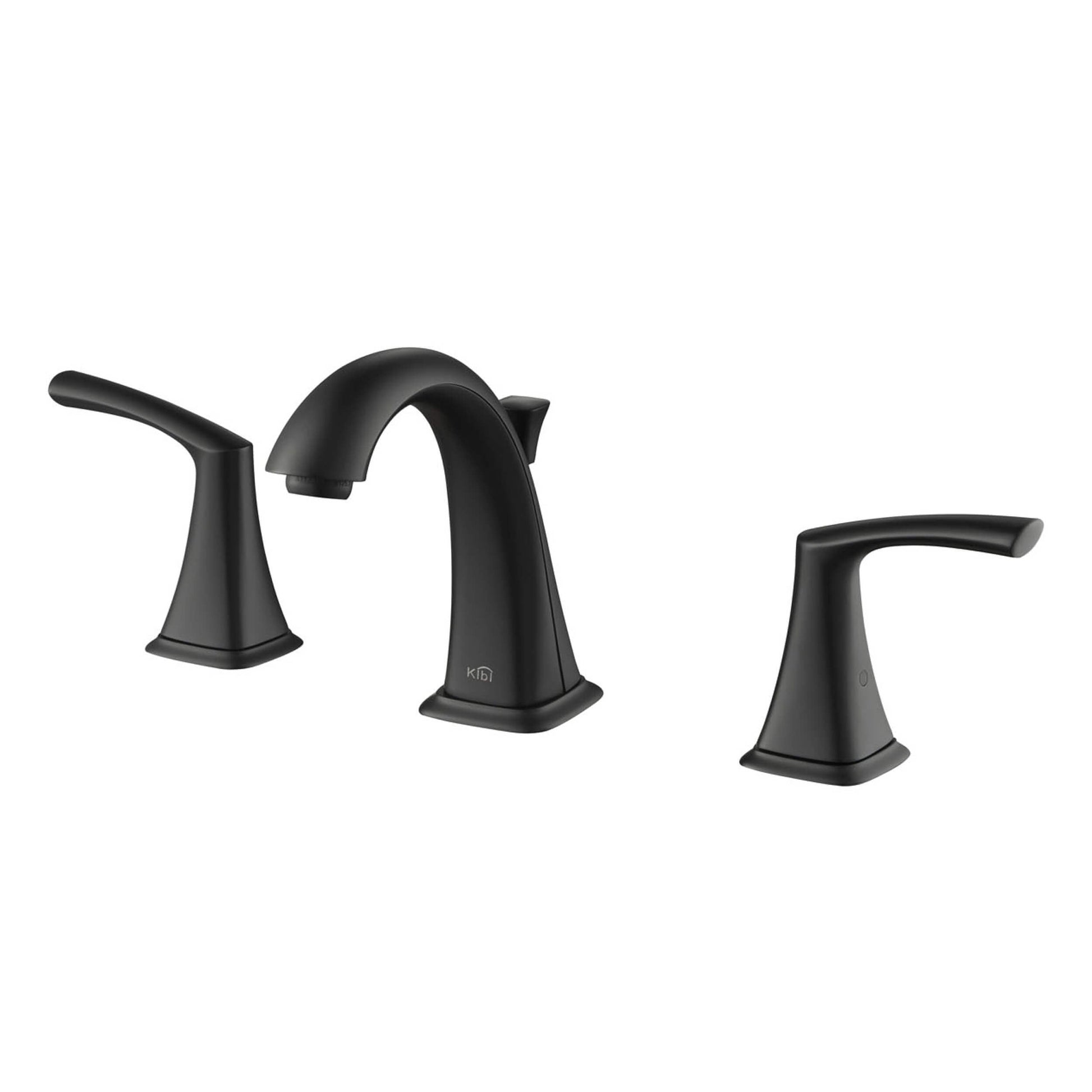 KIBI Stonehenge 8" Widespread Bathroom Sink Faucet with Pop-up In Matte Black Finish