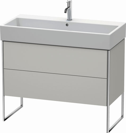 Duravit XSquare 39" Concrete Gray Two Drawer Floorstanding Vanity Unit (XS447600707)