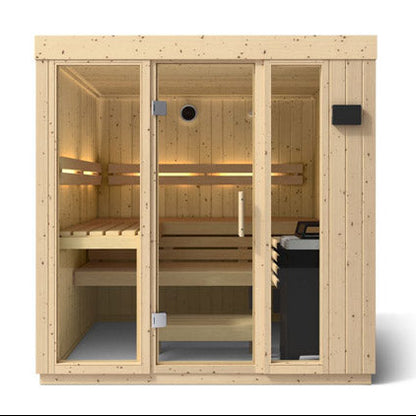 Kohler C1 Up to 5 Persons Scandinavian Spruce Indoor Sauna Kit Without Floor