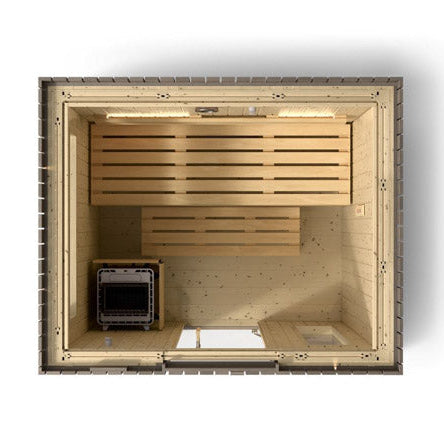 Kohler C2 3 Persons Weathered Grey Spruce Outdoor Sauna Kit