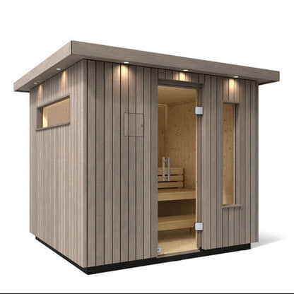 Kohler C2 5 Persons Weathered Grey Spruce Outdoor Sauna Kit