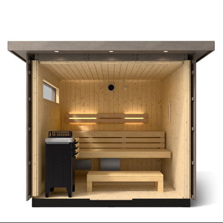 Kohler C2 5 Persons Weathered Grey Spruce Outdoor Sauna Kit