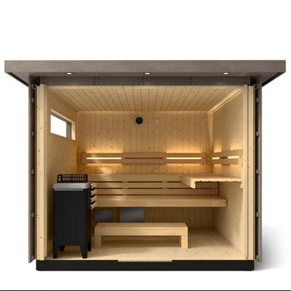 Kohler C2 6 Persons Weathered Grey Spruce Outdoor Sauna Kit