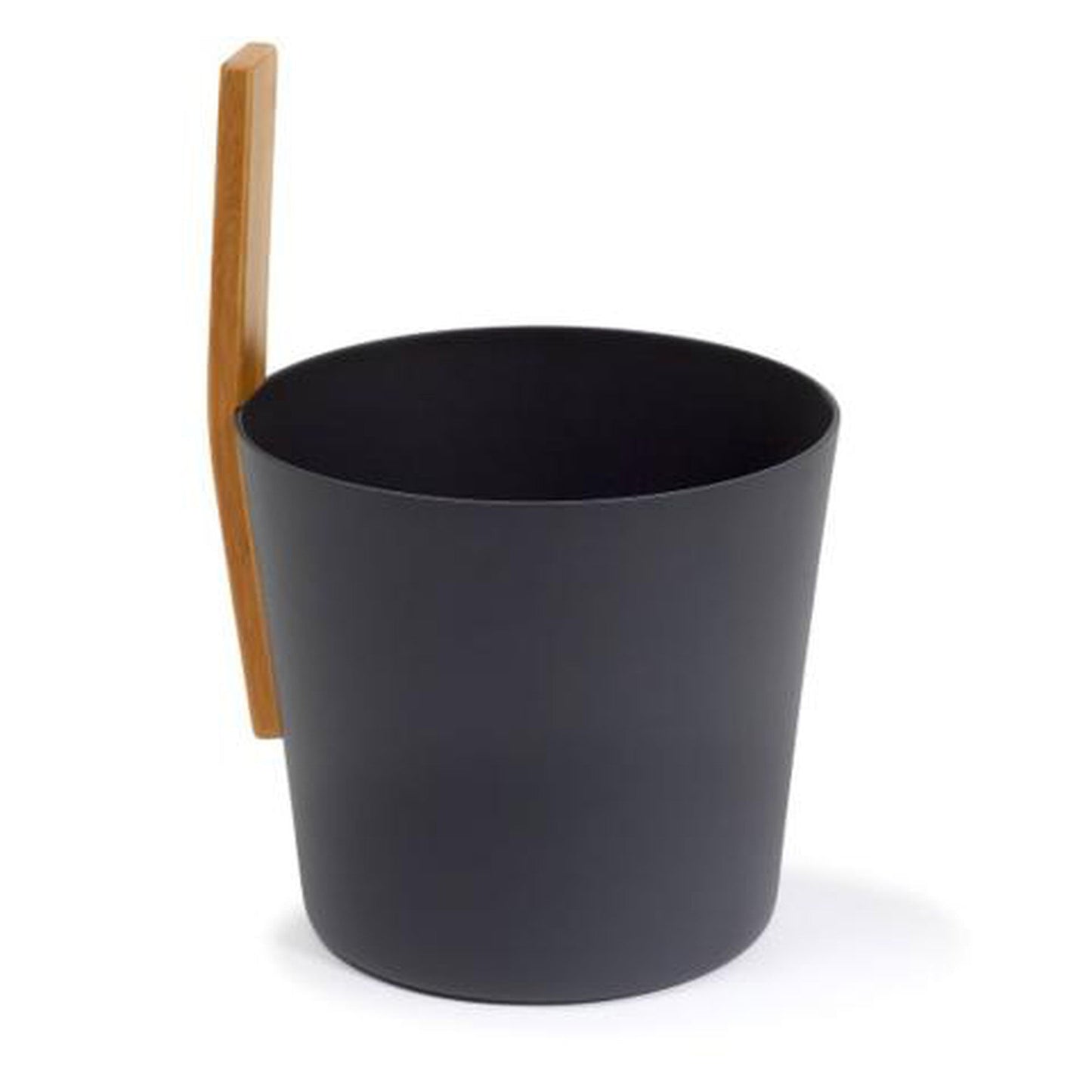 Kolo Sauna 13" L x 9" D 1 Gallon Black Aluminum Bucket With Bamboo Straight Handle