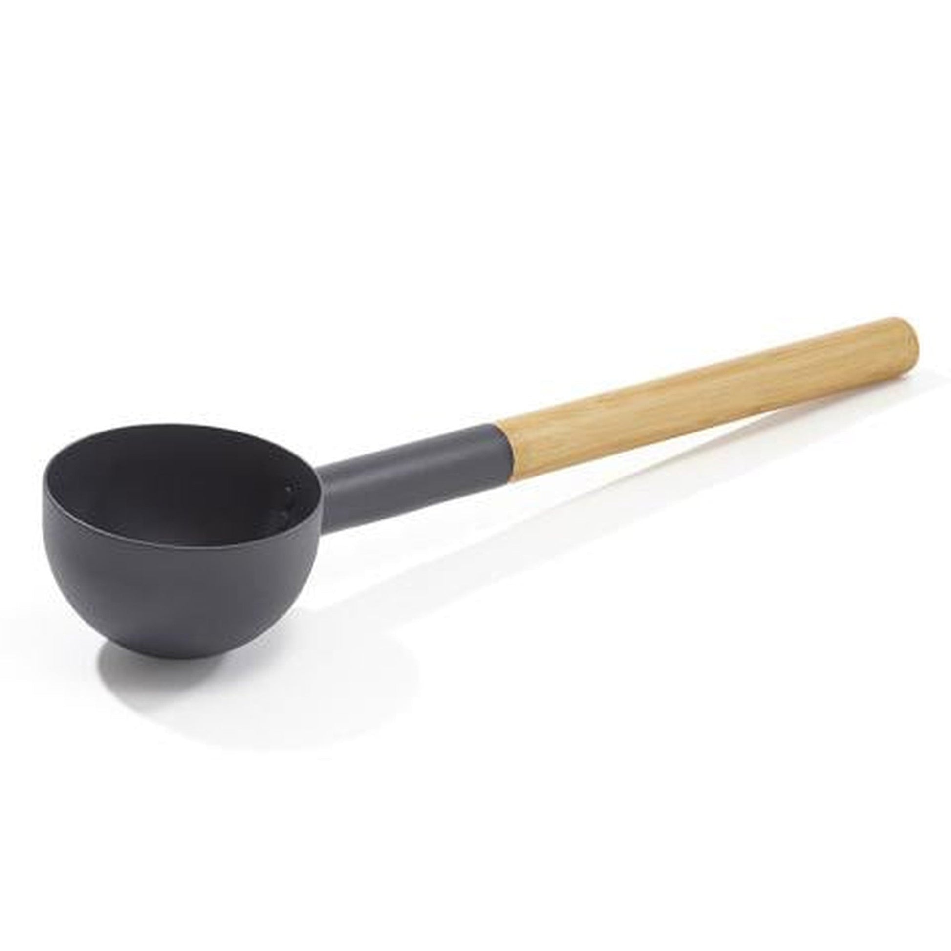 Kolo Sauna 17" L x 3" D Black Aluminum Ladle With Lightweight Bamboo Handle