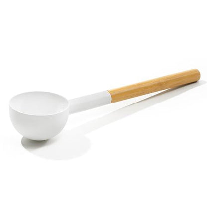 Kolo Sauna 17" L x 3" D White Aluminum Ladle With Lightweight Bamboo Handle