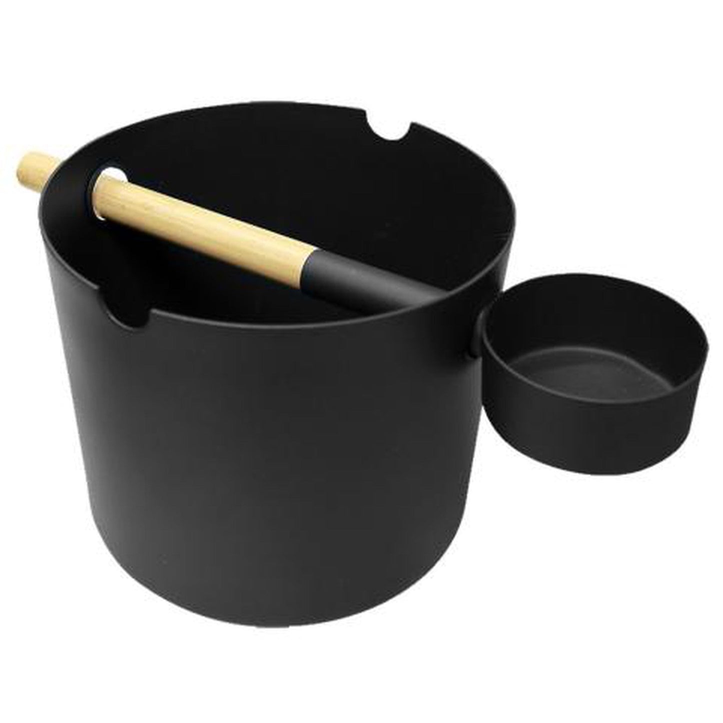 Kolo Sauna Black High-Quality Aluminum Bucket and Long-Lasting Bamboo Ladle Set